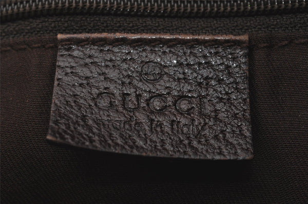 Authentic GUCCI Abbey Shoulder Tote Bag GG Canvas Leather 130736 Brown 4258I