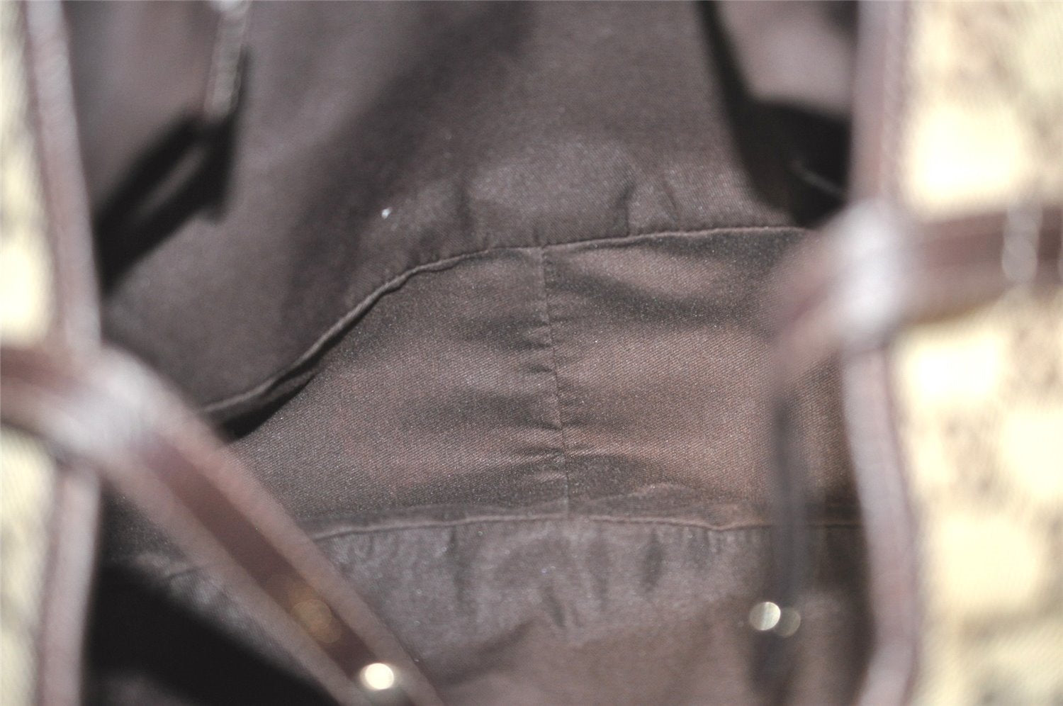 Authentic GUCCI Abbey Shoulder Tote Bag GG Canvas Leather 130736 Brown 4258I