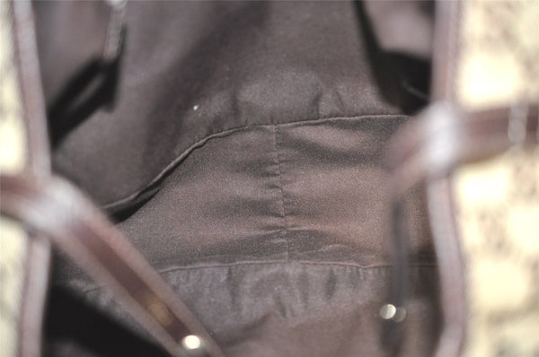 Authentic GUCCI Abbey Shoulder Tote Bag GG Canvas Leather 130736 Brown 4258I