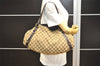 Authentic GUCCI Abbey Shoulder Tote Bag GG Canvas Leather 130736 Brown 4258I