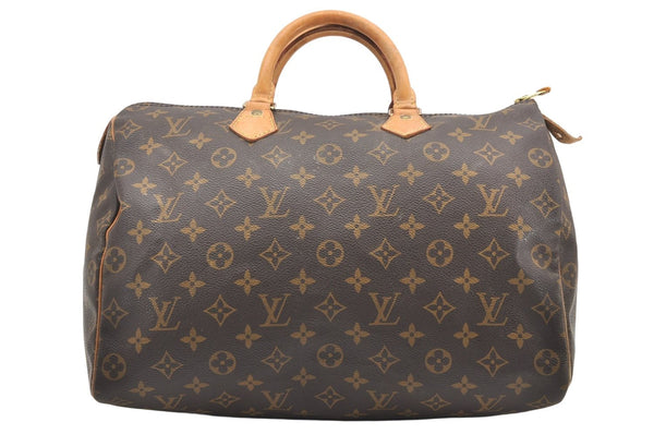 Authentic Louis Vuitton Monogram Speedy 35 Hand Boston Bag M41524 LV 4258K