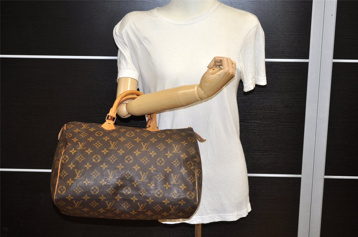 Authentic Louis Vuitton Monogram Speedy 35 Hand Boston Bag M41524 LV 4258K