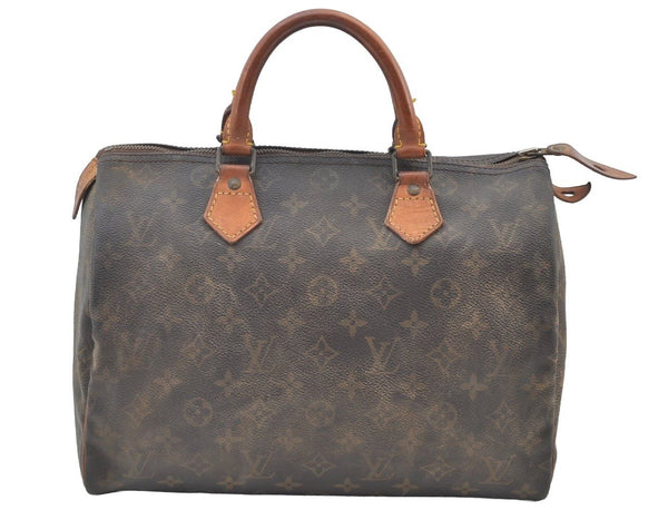 Authentic Louis Vuitton Monogram Speedy 30 Hand Boston Bag M41526 LV 4259F