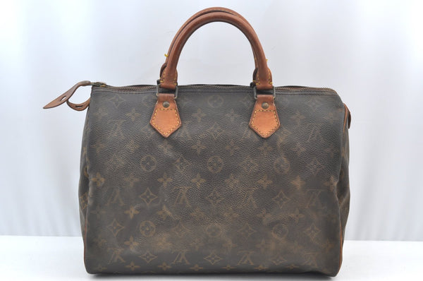 Authentic Louis Vuitton Monogram Speedy 30 Hand Boston Bag M41526 LV 4259F