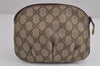 Authentic GUCCI Vintage Pouch Purse GG PVC Leather Brown 4259J