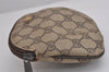 Authentic GUCCI Vintage Pouch Purse GG PVC Leather Brown 4259J