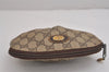 Authentic GUCCI Vintage Pouch Purse GG PVC Leather Brown 4259J