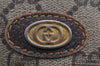 Authentic GUCCI Vintage Pouch Purse GG PVC Leather Brown 4259J