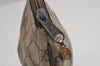 Authentic GUCCI Vintage Pouch Purse GG PVC Leather Brown 4259J