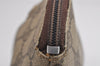 Authentic GUCCI Vintage Pouch Purse GG PVC Leather Brown 4259J