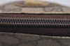 Authentic GUCCI Vintage Pouch Purse GG PVC Leather Brown 4259J