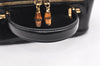 Authentic GUCCI Bamboo 2way Hand Shoulder Bag Purse Enamel Black Junk 4259K