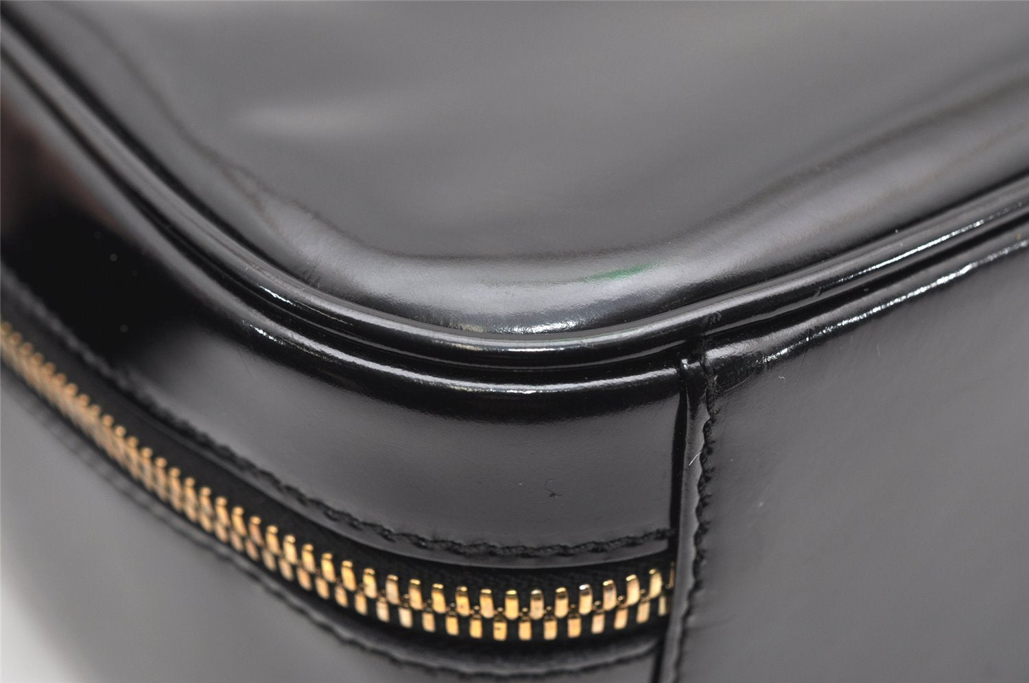 Authentic GUCCI Bamboo 2way Hand Shoulder Bag Purse Enamel Black Junk 4259K