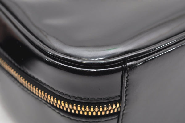 Authentic GUCCI Bamboo 2way Hand Shoulder Bag Purse Enamel Black Junk 4259K