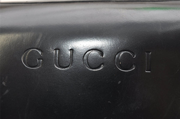 Authentic GUCCI Bamboo 2way Hand Shoulder Bag Purse Enamel Black Junk 4259K