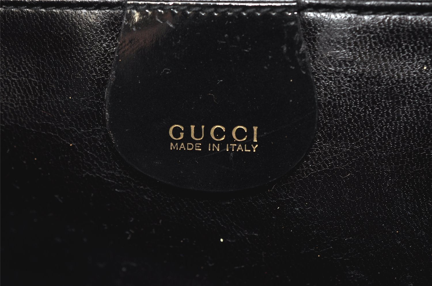 Authentic GUCCI Bamboo 2way Hand Shoulder Bag Purse Enamel Black Junk 4259K