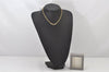 Auth Christian Dior Gold Tone Rhinestone Chain Pendant Necklace CD Box 4261K