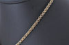 Auth Christian Dior Gold Tone Rhinestone Chain Pendant Necklace CD Box 4261K