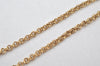 Auth Christian Dior Gold Tone Rhinestone Chain Pendant Necklace CD Box 4261K