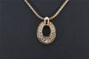 Authentic Christian Dior Gold Tone Rhinestone Chain Pendant Necklace Box 4262K