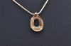 Authentic Christian Dior Gold Tone Rhinestone Chain Pendant Necklace Box 4262K