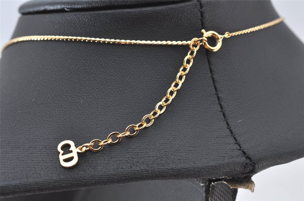 Authentic Christian Dior Gold Tone Rhinestone Chain Pendant Necklace Box 4262K