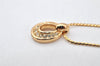 Authentic Christian Dior Gold Tone Rhinestone Chain Pendant Necklace Box 4262K