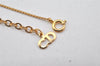 Authentic Christian Dior Gold Tone Rhinestone Chain Pendant Necklace Box 4262K