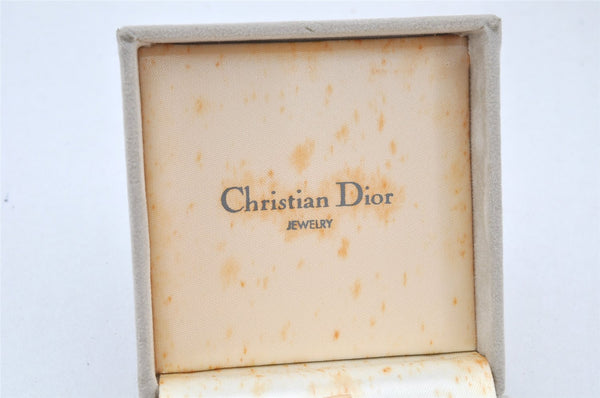 Authentic Christian Dior Gold Tone Rhinestone Chain Pendant Necklace Box 4262K