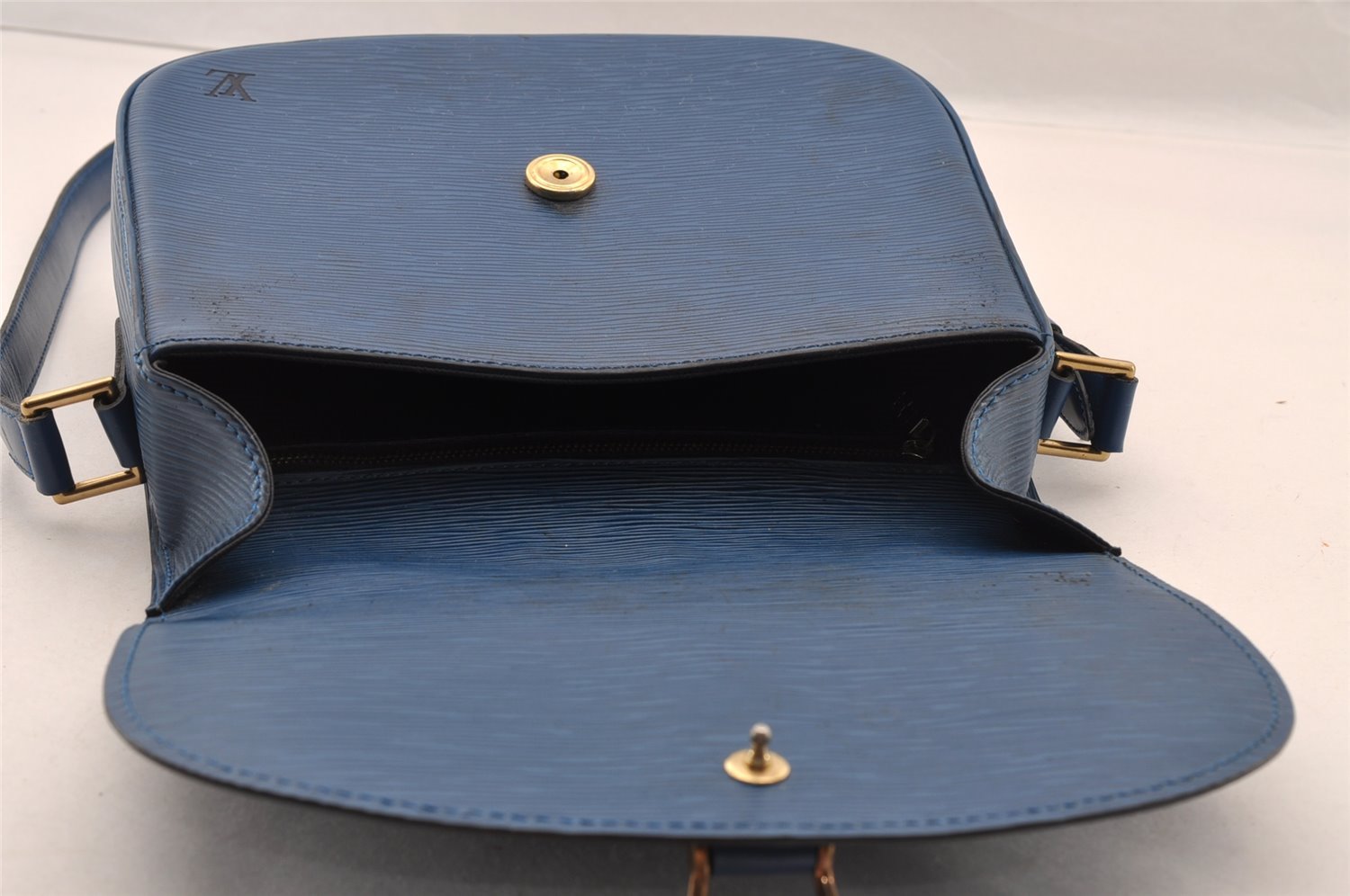 Authentic Louis Vuitton Epi Saint Cloud GM Shoulder Cross Bag M52195 Blue 4263I