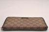 Authentic GUCCI Vintage Long Wallet Purse GG PVC Leather 207464 Brown Junk 4263J