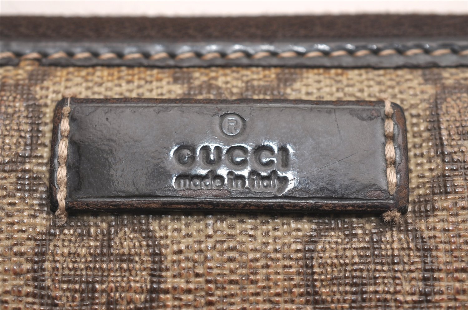 Authentic GUCCI Vintage Long Wallet Purse GG PVC Leather 207464 Brown Junk 4263J