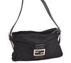 Authentic FENDI Vintage Shoulder Hand Bag Purse Jersey Leather Black 4264K