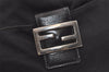 Authentic FENDI Vintage Shoulder Hand Bag Purse Jersey Leather Black 4264K