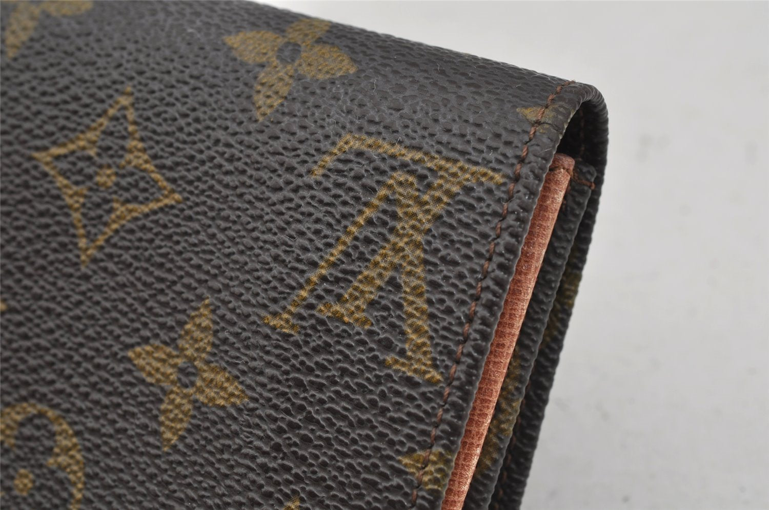 Auth Louis Vuitton Monogram Pochette Porte Monnaie Credit Wallet Old Model 4265J