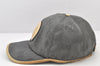 Authentic GUCCI OFF THE GLID Cap GG Nylon Leather Size L 627114 Gray 4267K