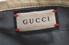 Authentic GUCCI OFF THE GLID Cap GG Nylon Leather Size L 627114 Gray 4267K