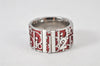 Authentic Christian Dior Trotter No.2 Ring US Size 5 Silver Red 4269K