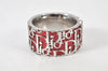 Authentic Christian Dior Trotter No.2 Ring US Size 5 Silver Red 4269K