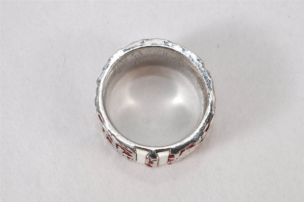 Authentic Christian Dior Trotter No.2 Ring US Size 5 Silver Red 4269K