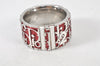 Authentic Christian Dior Trotter No.2 Ring US Size 5 Silver Red 4269K