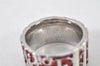 Authentic Christian Dior Trotter No.2 Ring US Size 5 Silver Red 4269K
