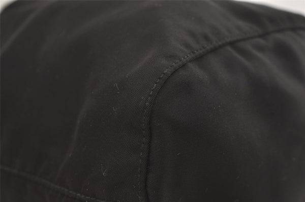 Authentic PRADA Vintage Nylon Tessuto Leather Drawstring Pouch Purse Black 4271J