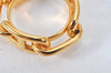 Authentic HERMES Scarf Ring Chaine d'Ancre Chain Design Gold Tone 4271K