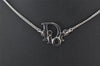 Authentic Christian Dior Silver Tone Chain Pendant Necklace CD 4272K