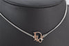 Authentic Christian Dior Silver Tone Chain Pendant Necklace CD 4272K