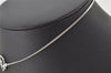 Authentic Christian Dior Silver Tone Chain Pendant Necklace CD 4272K