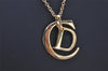 Authentic Christian Dior Gold Tone Chain Pendant Necklace CD Box 4273K