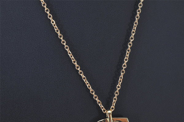 Authentic Christian Dior Gold Tone Chain Pendant Necklace CD Box 4273K