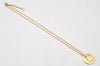 Authentic Christian Dior Gold Tone Chain Pendant Necklace CD Box 4273K